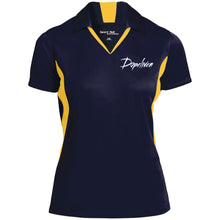 Load image into Gallery viewer, Dopeliven Ladies&#39; Colorblock Performance Polo (w/white embroidered lettering)