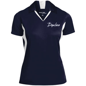 Dopeliven Ladies' Colorblock Performance Polo (w/white embroidered lettering)